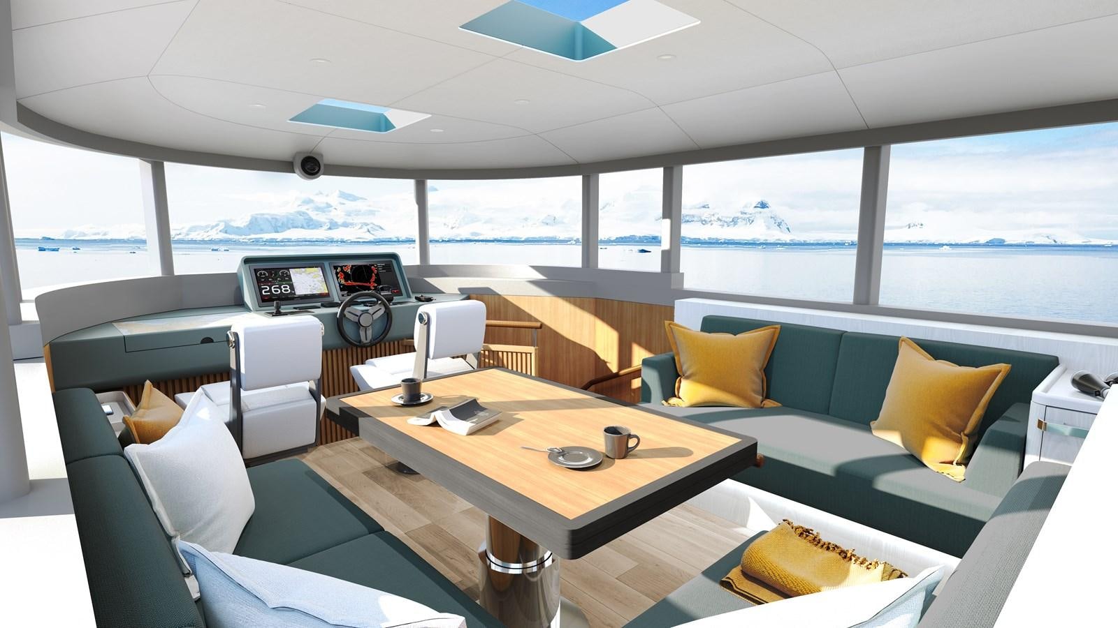 a room with a table and chairs aboard ARKSEN 65 Yacht for Sale