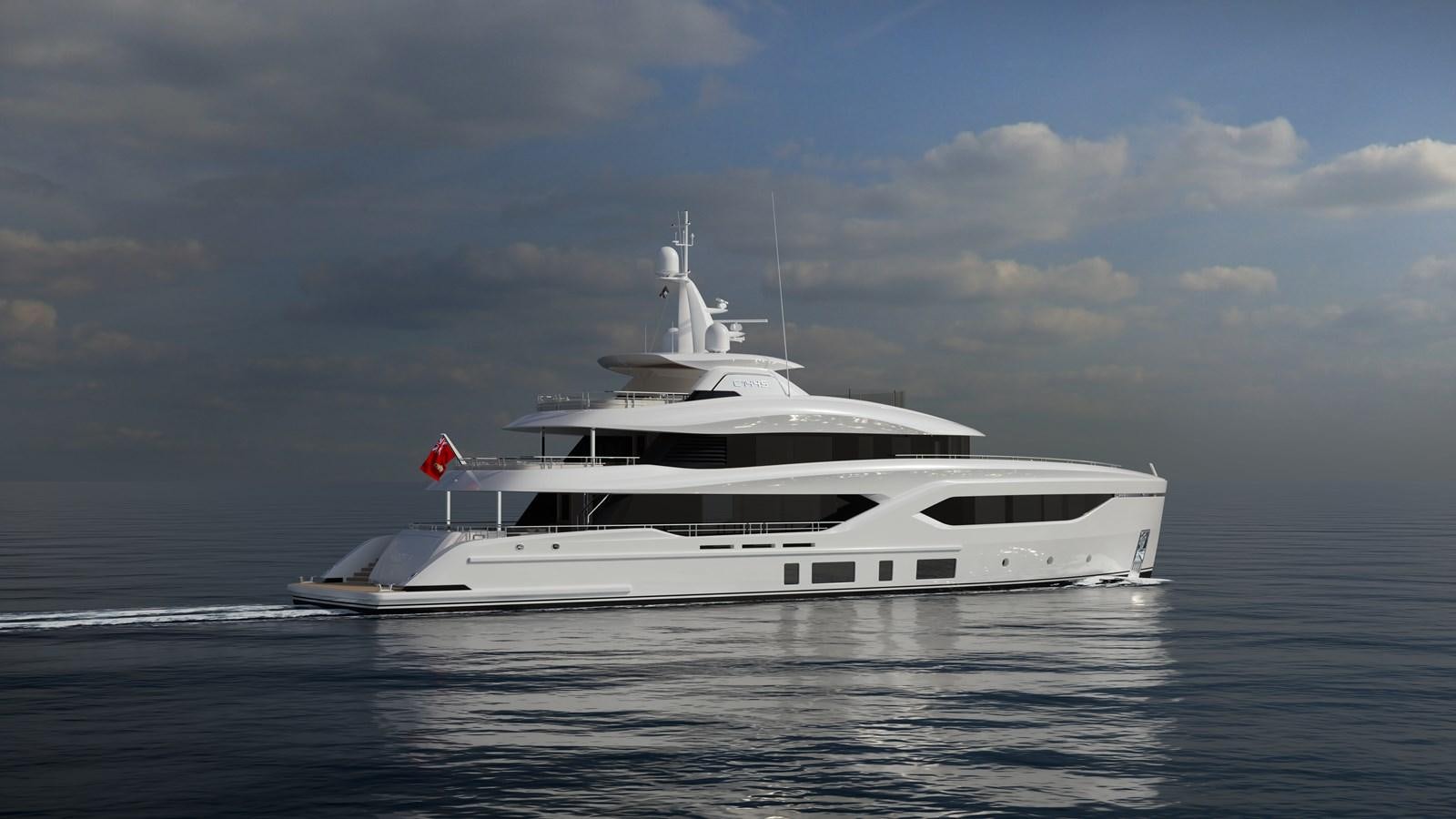 a white yacht on the water aboard CONRAD C144S HULL #4 Yacht for Sale