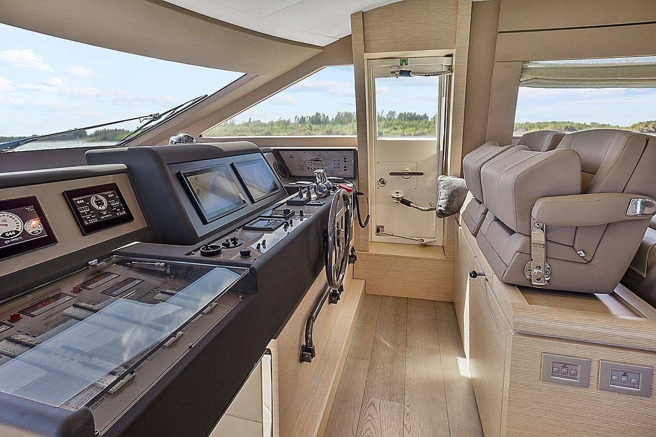 inside of a vehicle aboard Mojo Yacht for Sale