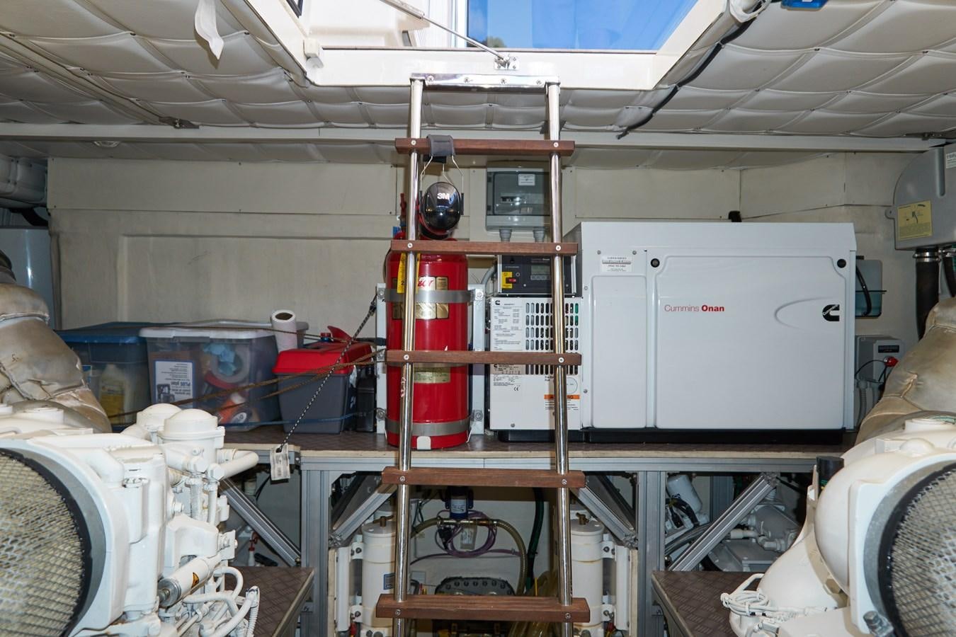 a room with machinery and equipment aboard Mojo Yacht for Sale