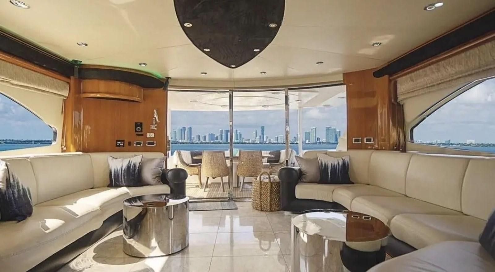 a living room with a large window aboard 94 YACHT Yacht for Sale
