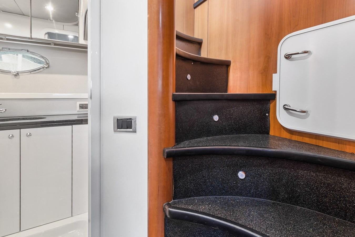 a black sink in a kitchen aboard HER WAY Yacht for Sale