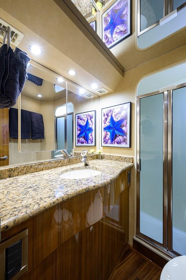 a bathroom with a large countertop aboard KNOT RACING Yacht for Sale