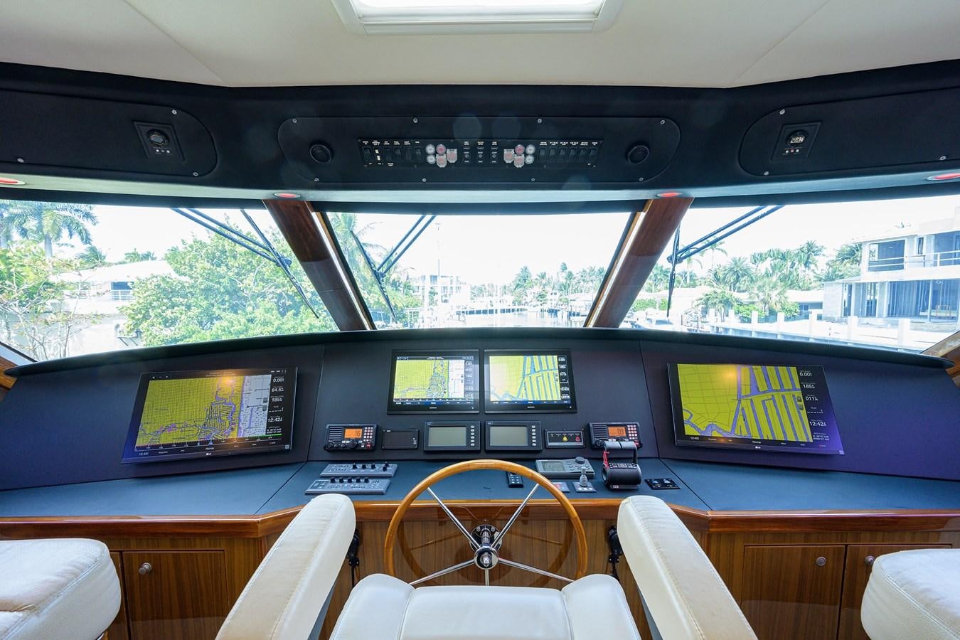 inside of a vehicle with a view of the city aboard KNOT RACING Yacht for Sale