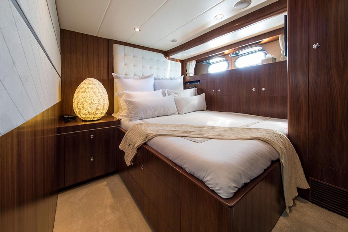 a room with two beds aboard ETOUPE Yacht for Sale