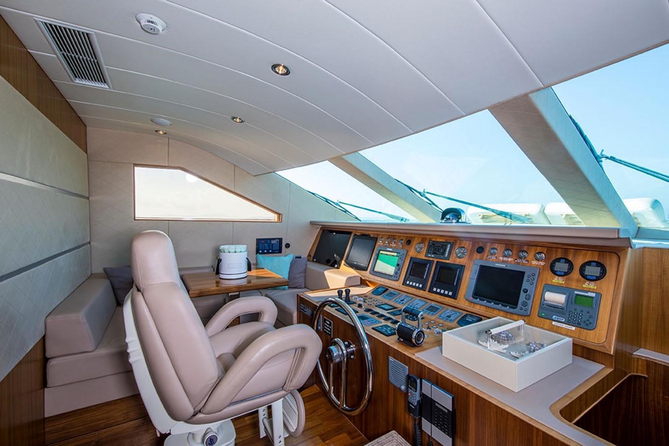 a room with a desk and chairs aboard ETOUPE Yacht for Sale