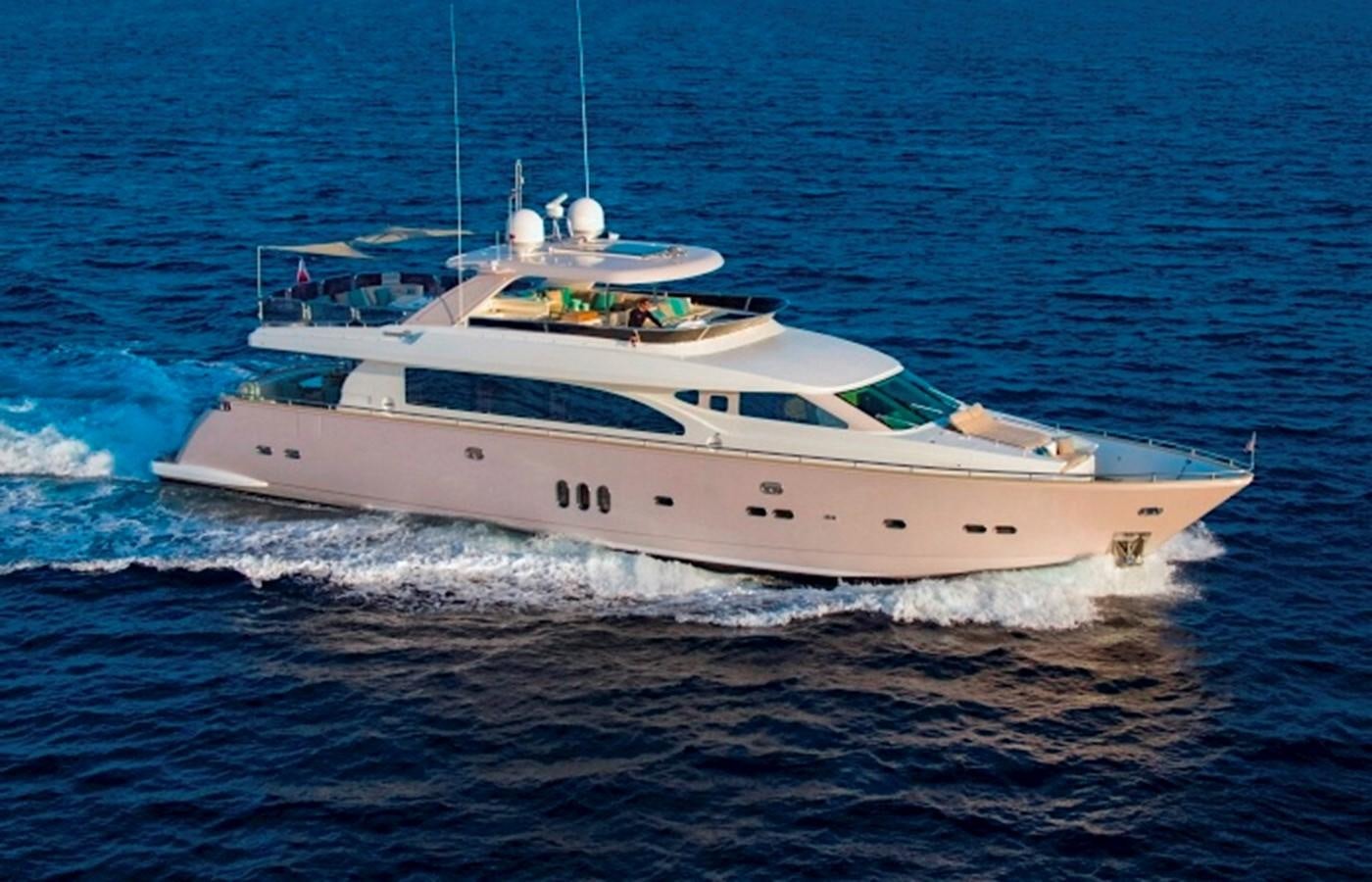 a white yacht on the water aboard ETOUPE Yacht for Sale