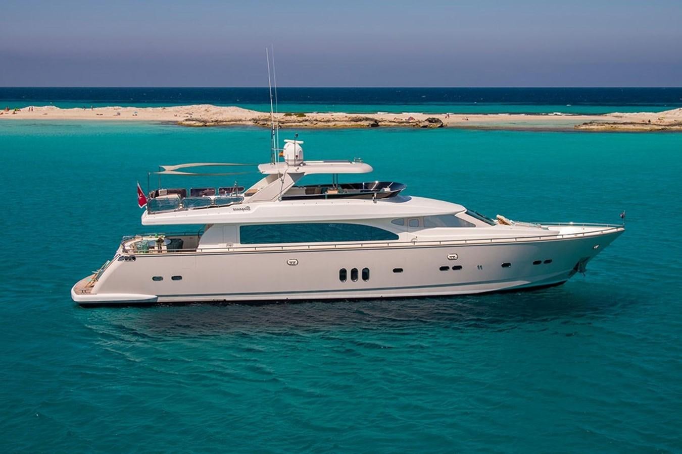 a white yacht in the water aboard ETOUPE Yacht for Sale