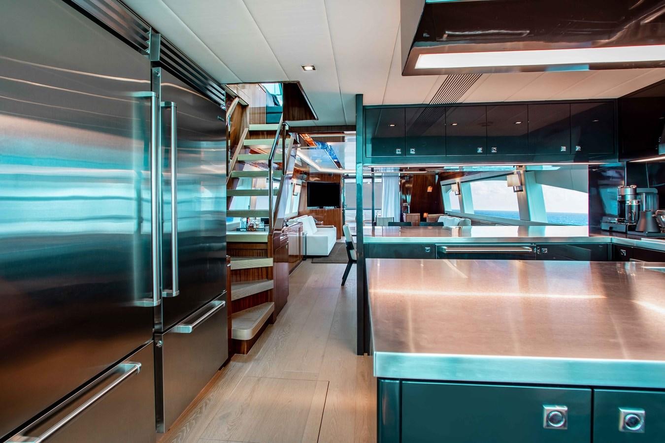 a room with shelves and a shelf aboard ISLAND SOUL Yacht for Sale