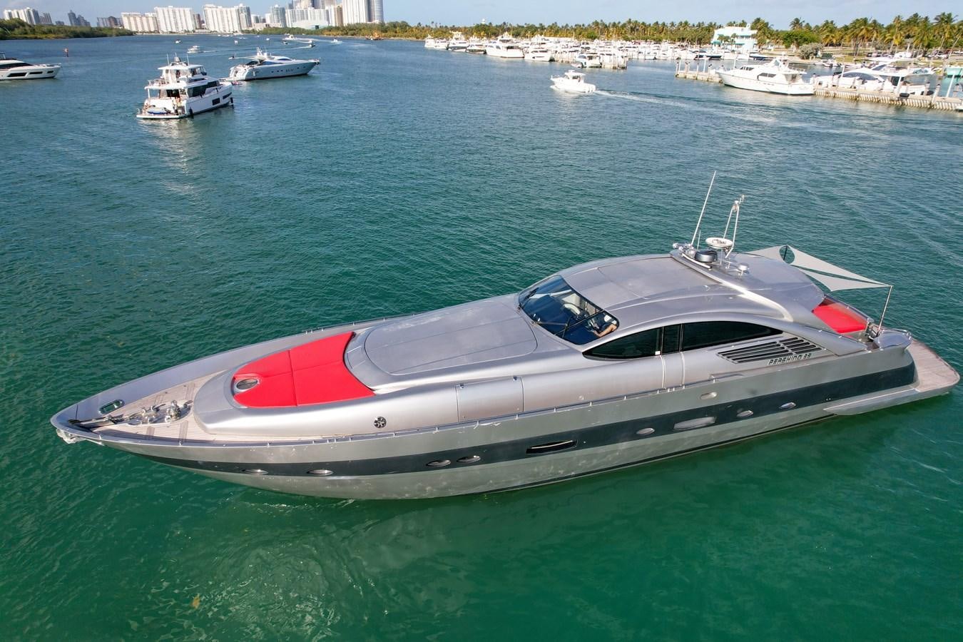 a boat on the water aboard PERSHING 88/07 Yacht for Sale