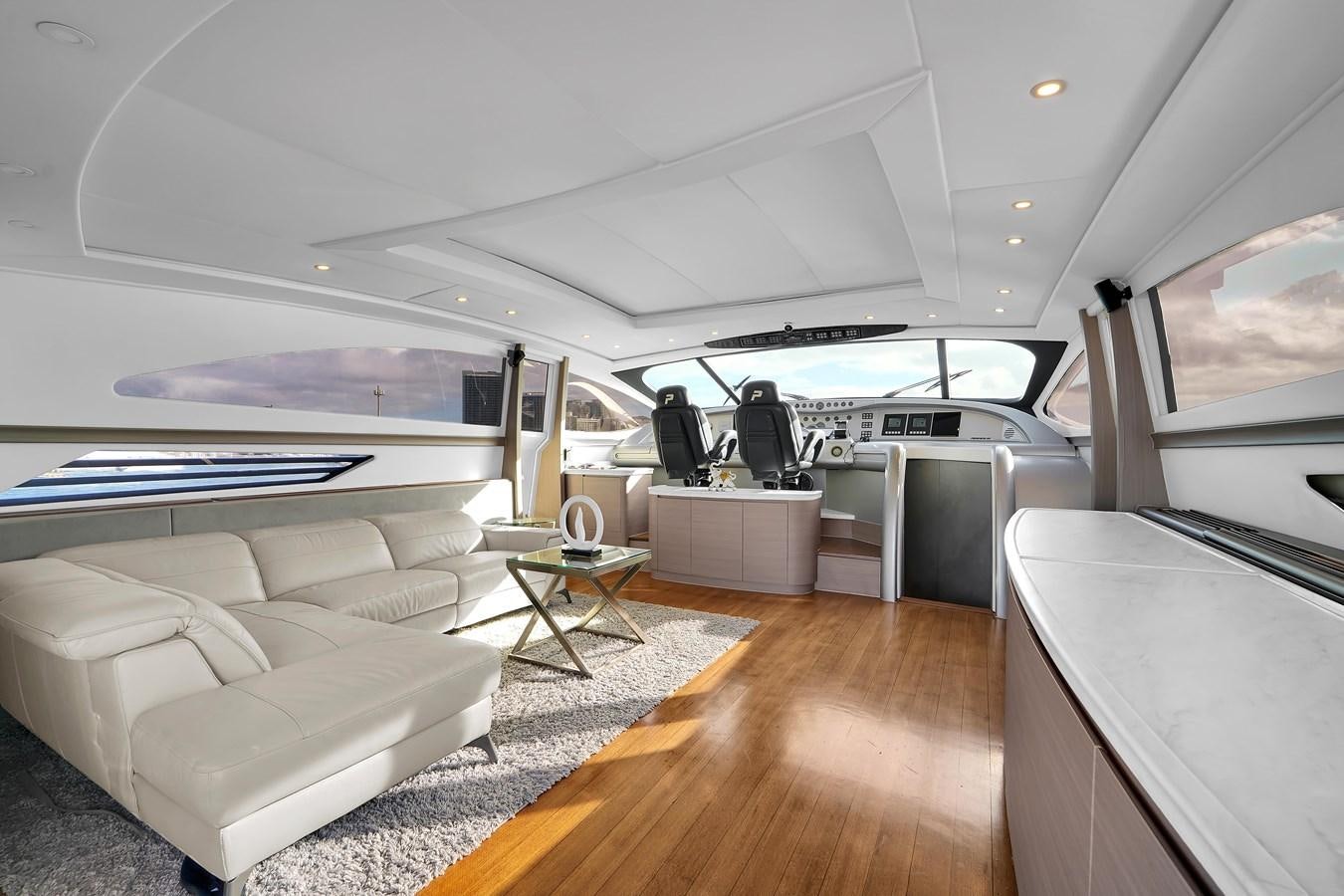 a boat in a large room aboard PERSHING 88/07 Yacht for Sale