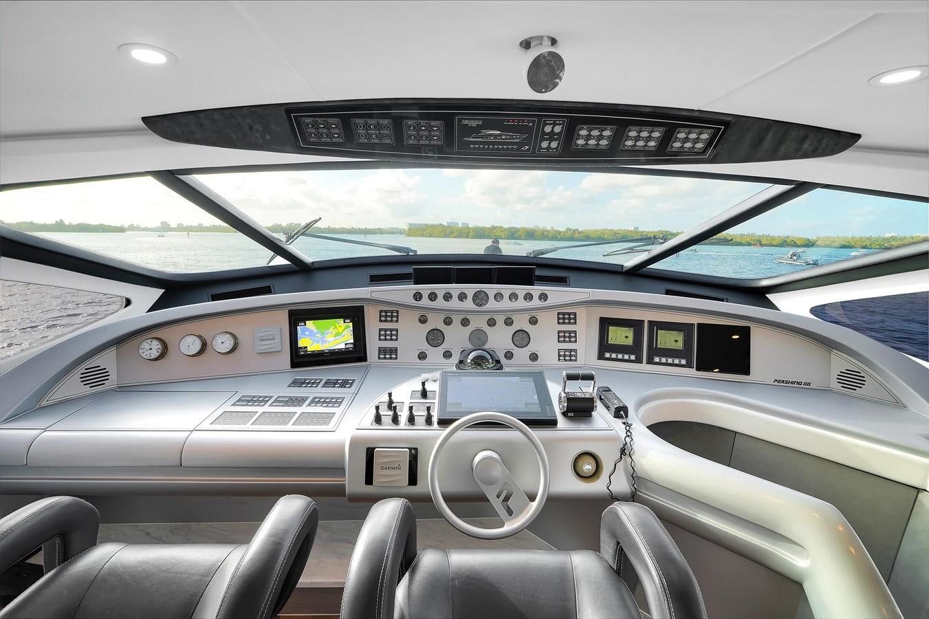 the inside of a car aboard PERSHING 88/07 Yacht for Sale