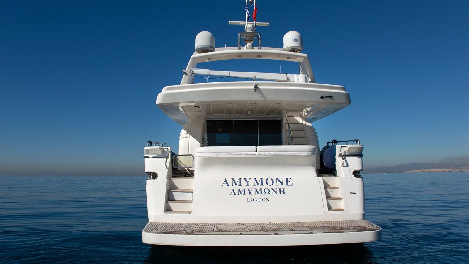 a white boat in the water aboard AMYMONE Yacht for Sale