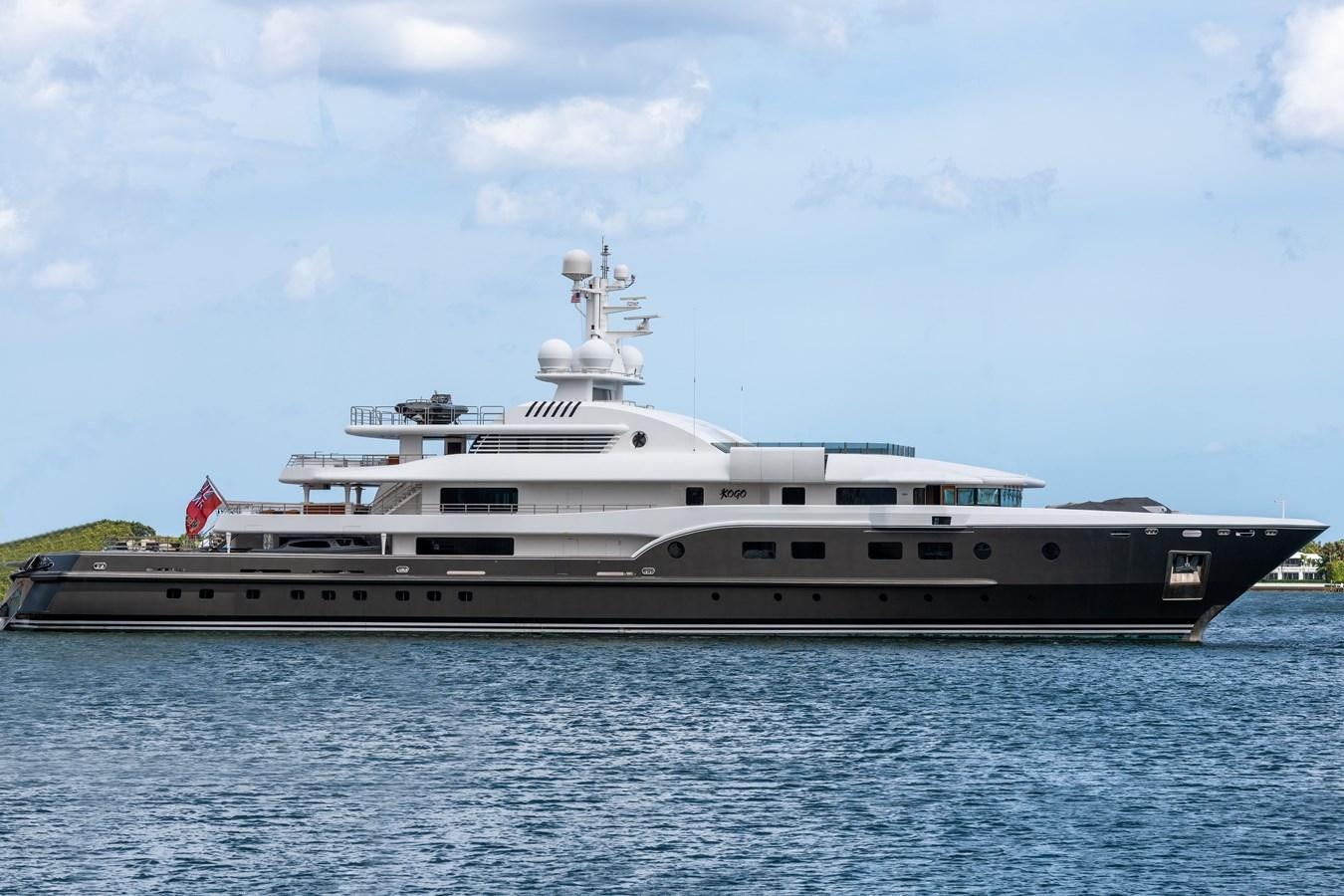 a large ship in the water aboard KOGO Yacht for Sale