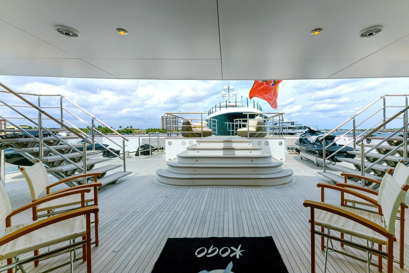 a boat on a deck aboard KOGO Yacht for Sale
