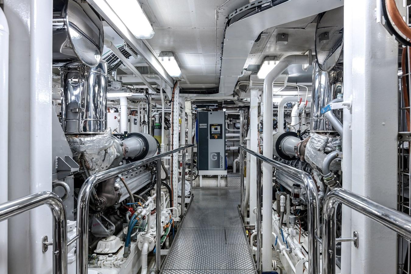 a room with machinery aboard KOGO Yacht for Sale