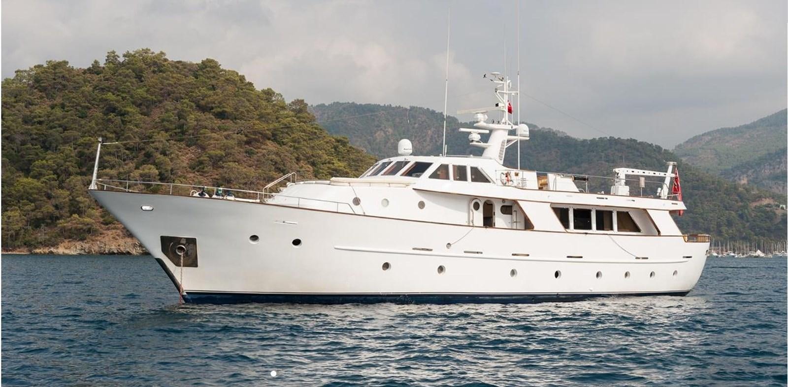 a white boat on the water aboard LADYAR B Yacht for Sale