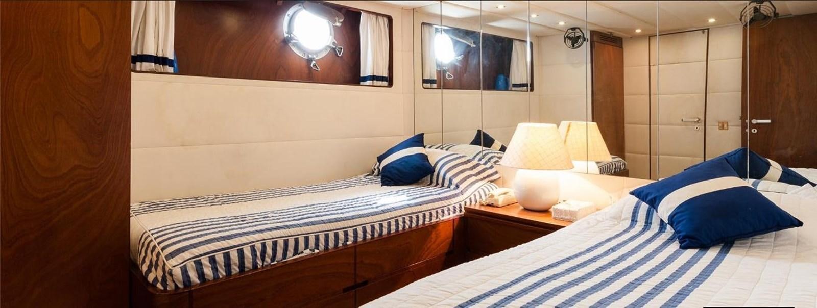 a room with two beds aboard LADYAR B Yacht for Sale