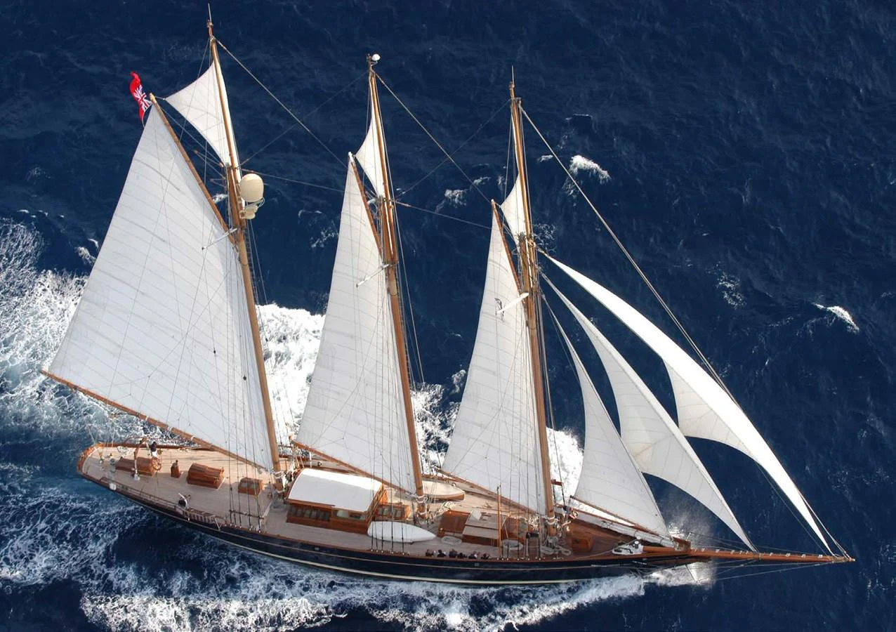 a sailboat in the water aboard SHENANDOAH OF SARK Yacht for Charter