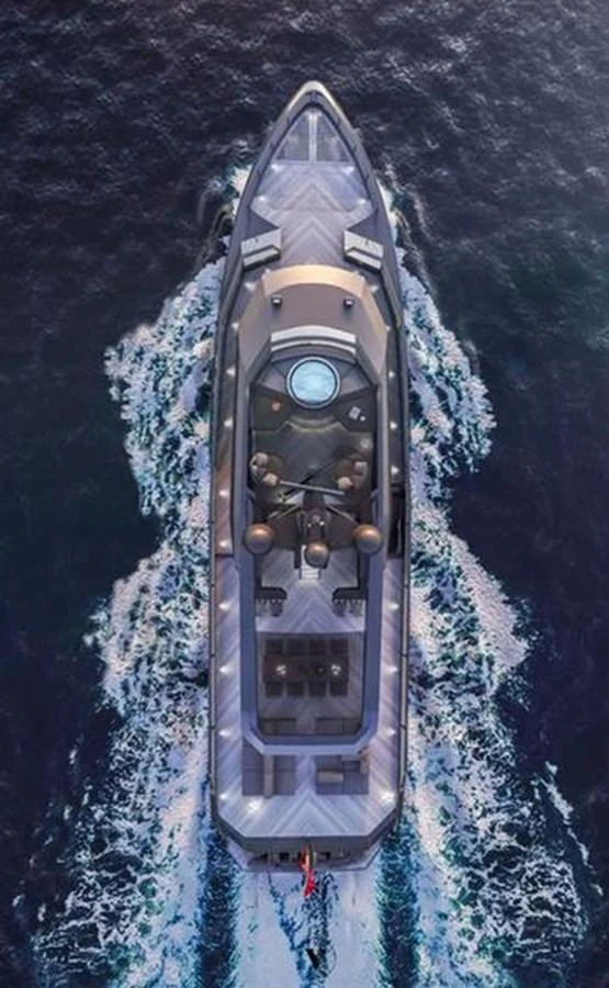 a space shuttle in the sky aboard EVADNE ROCK XL Yacht for Sale