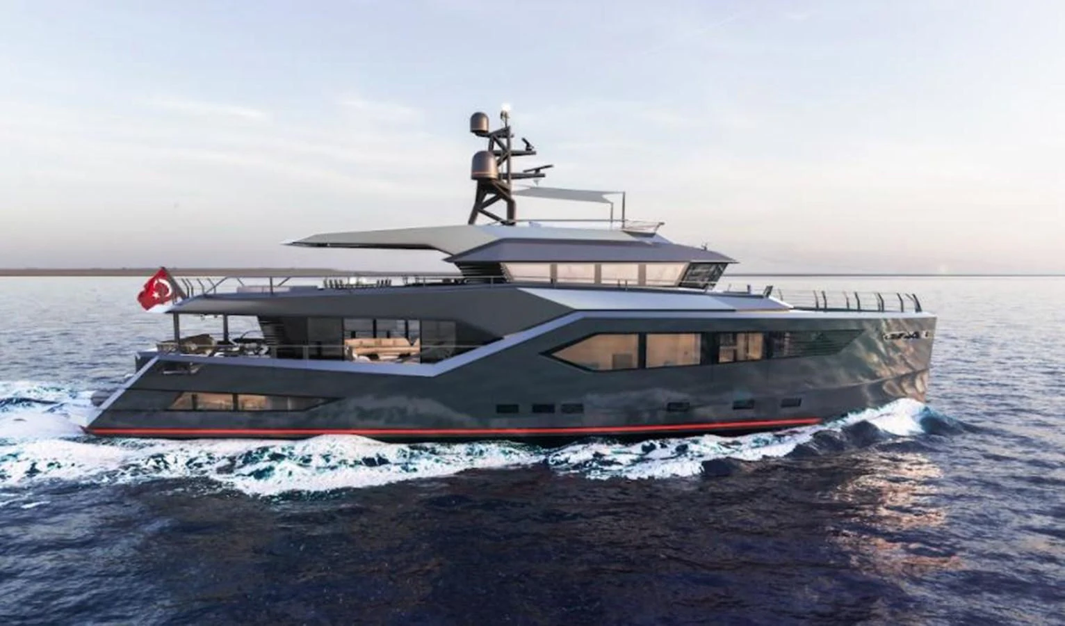 a large boat in the water aboard EVADNE ROCK XL Yacht for Sale