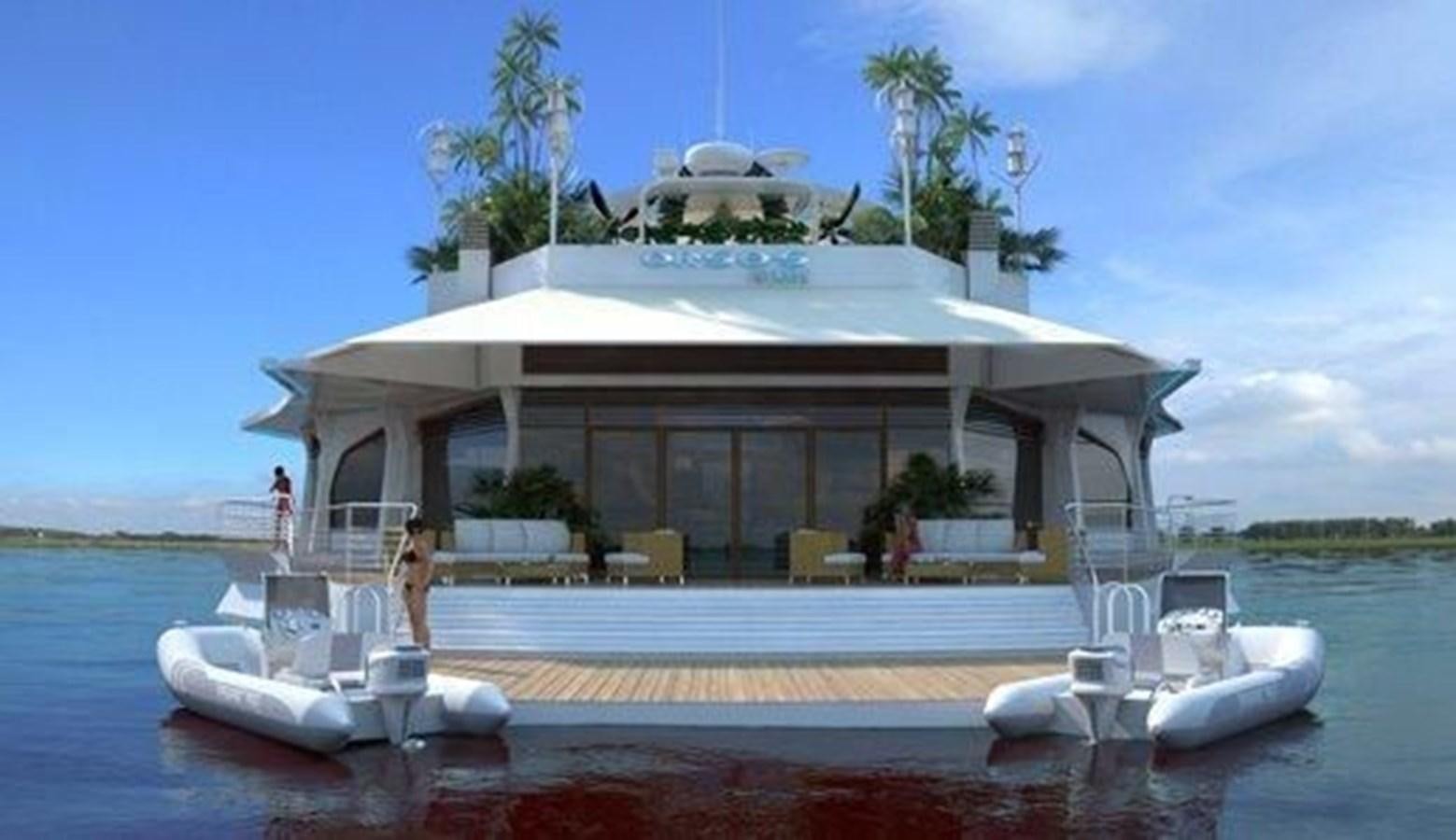 a building with a pool in the front aboard 2020 ORION ORSOS ISLAND Yacht for Sale
