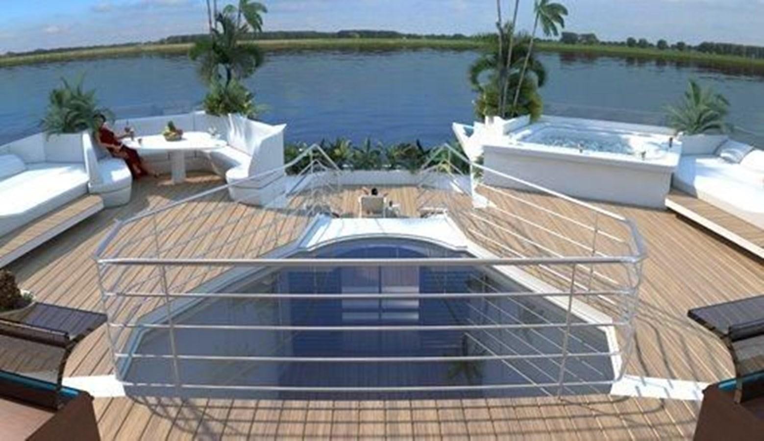 a roof with a pool and a person sitting on it aboard 2020 ORION ORSOS ISLAND Yacht for Sale