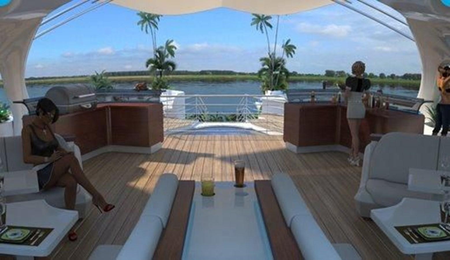 a person sitting on a couch aboard 2020 ORION ORSOS ISLAND Yacht for Sale