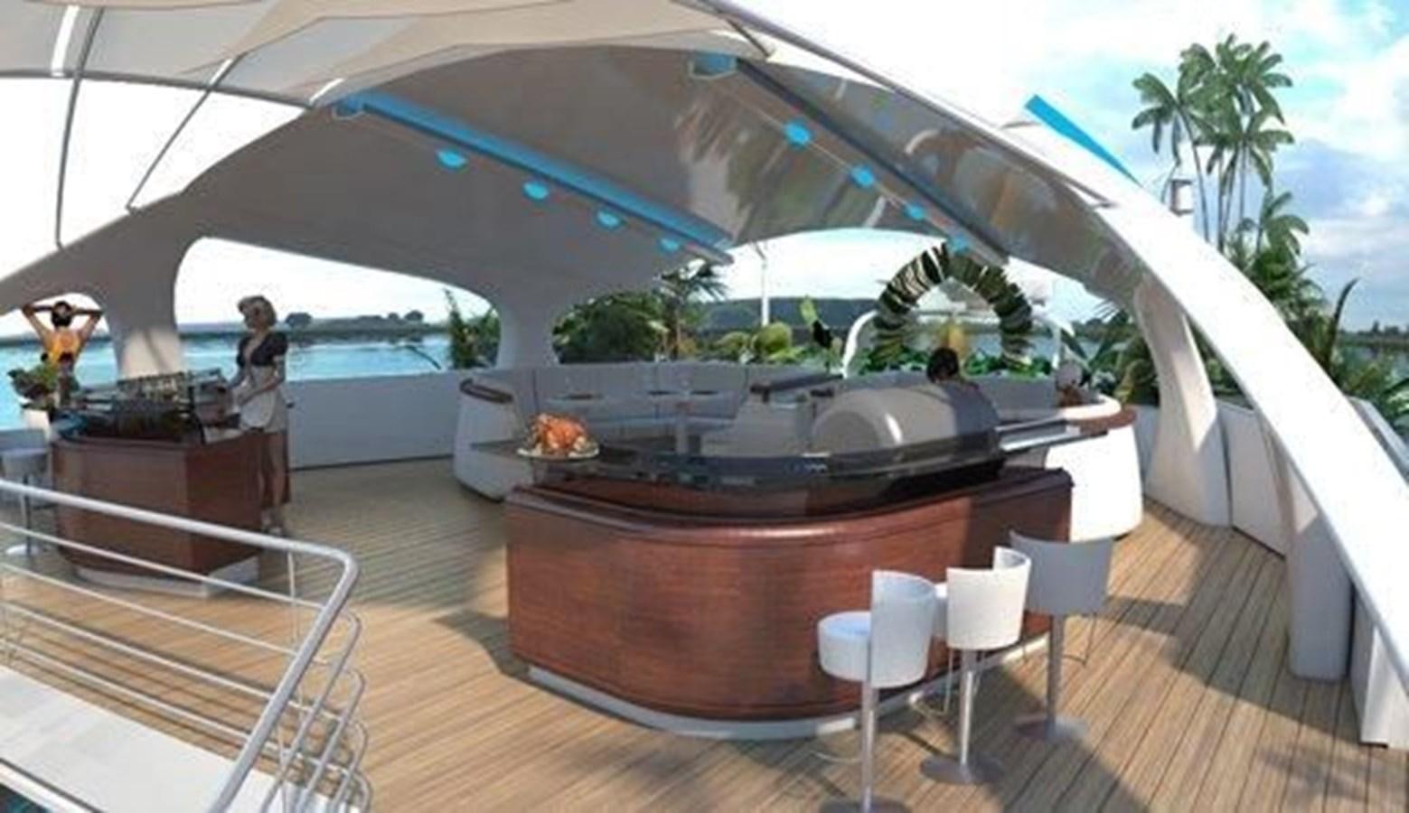 a large swimming pool aboard 2020 ORION ORSOS ISLAND Yacht for Sale