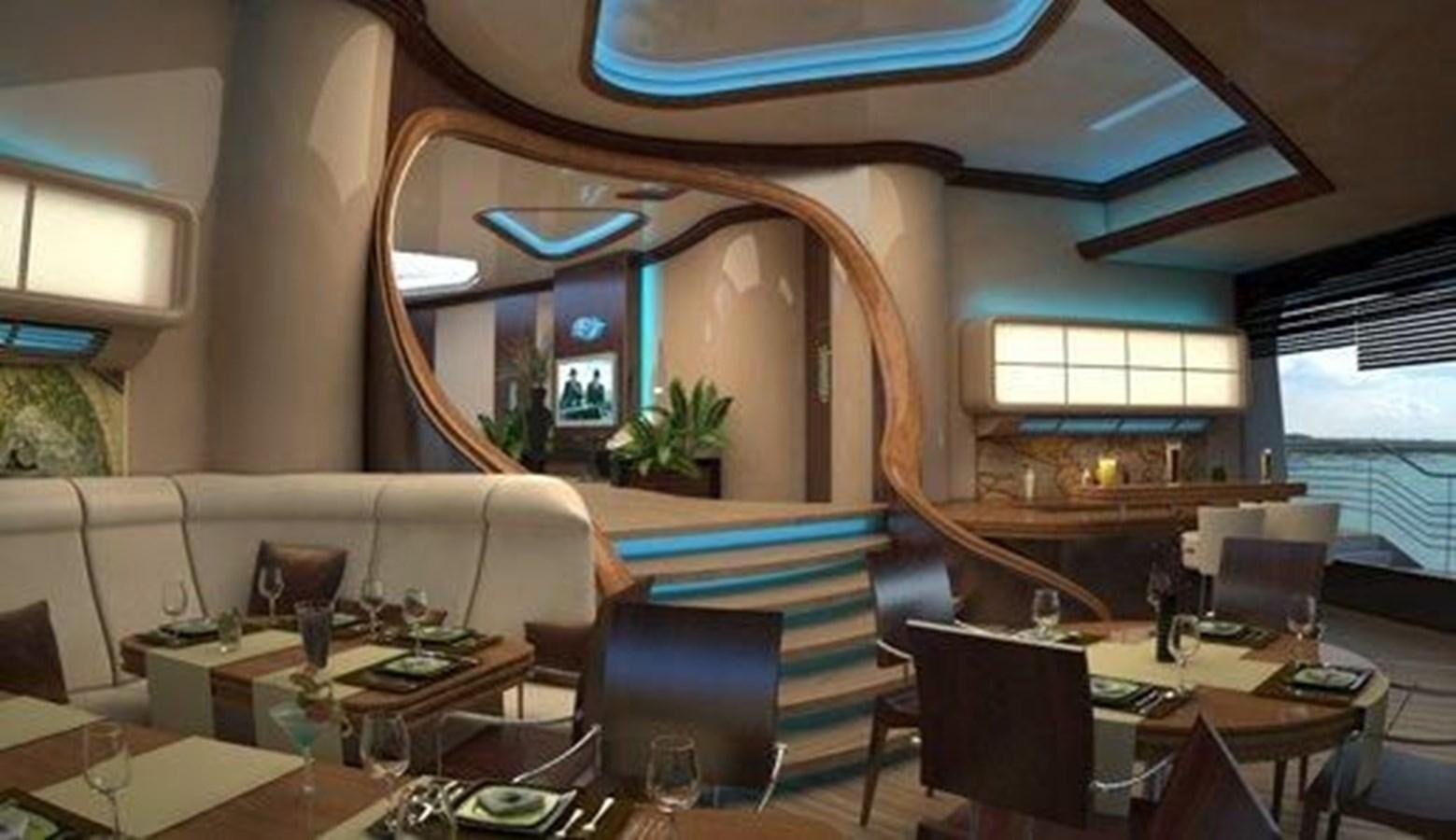 a restaurant with a large mirror aboard 2020 ORION ORSOS ISLAND Yacht for Sale