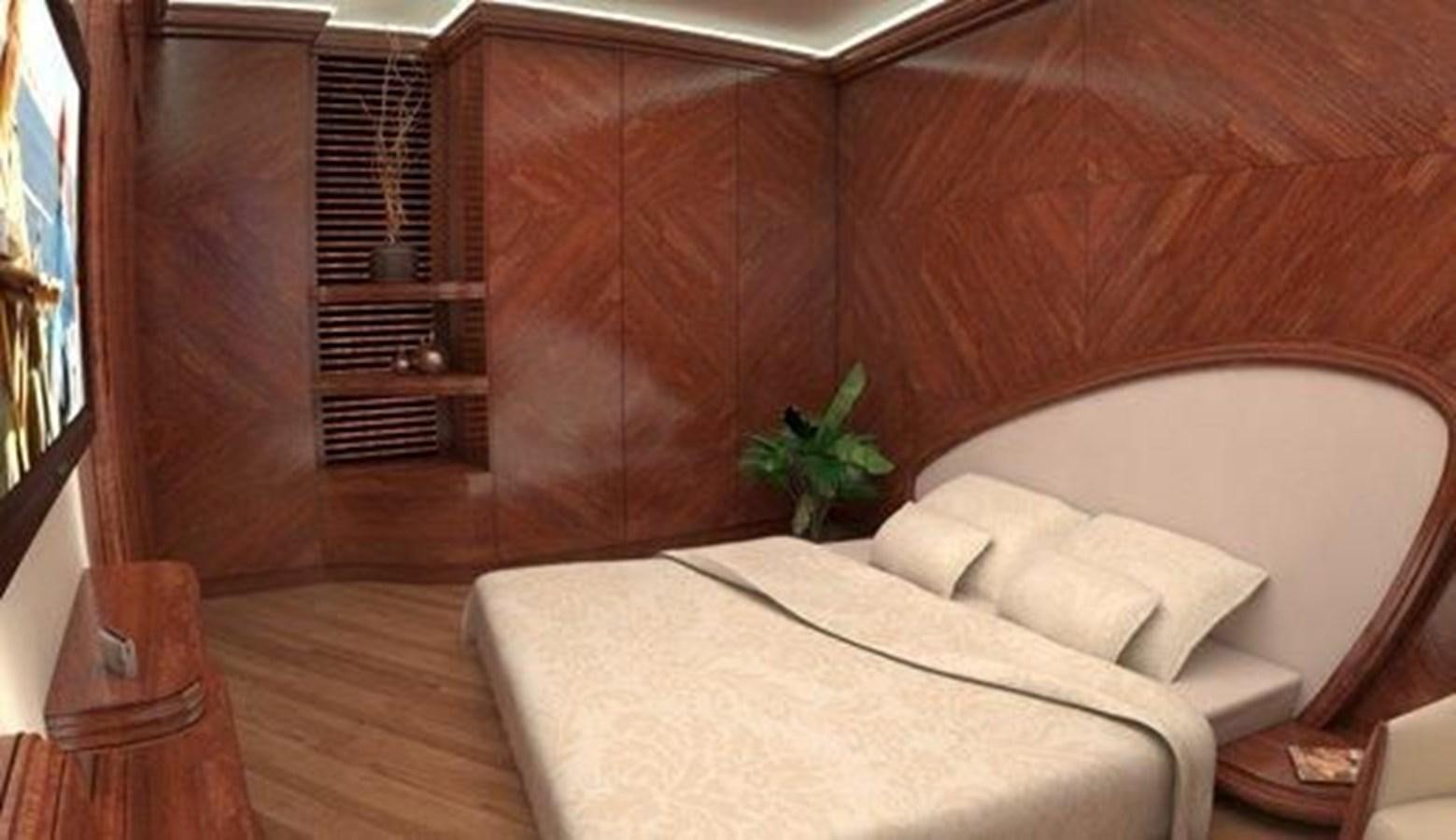 a bed in a room aboard 2020 ORION ORSOS ISLAND Yacht for Sale