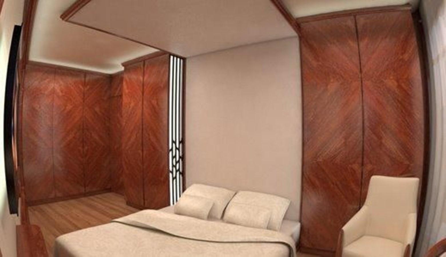 a bed in a room aboard 2020 ORION ORSOS ISLAND Yacht for Sale