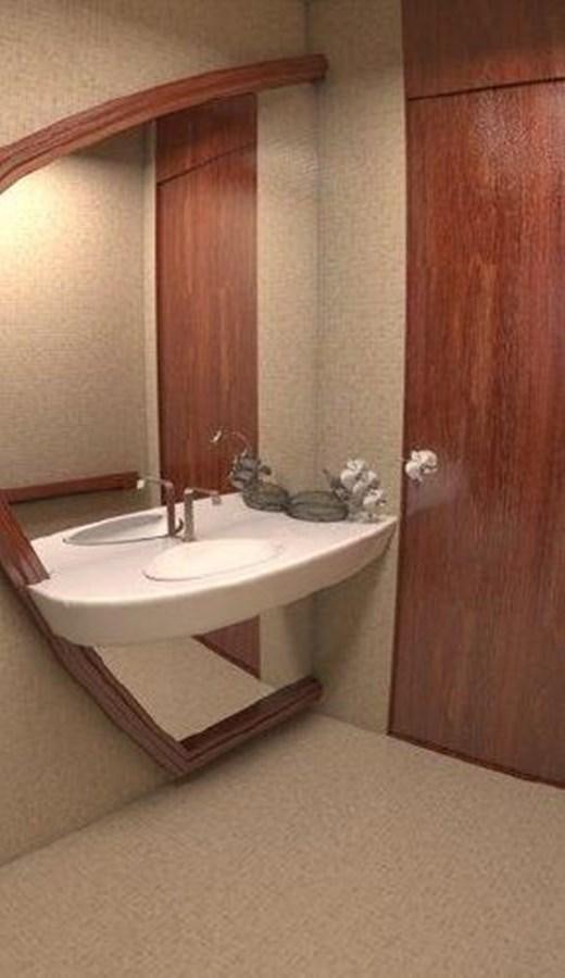 a bathroom with a sink and a mirror aboard 2020 ORION ORSOS ISLAND Yacht for Sale