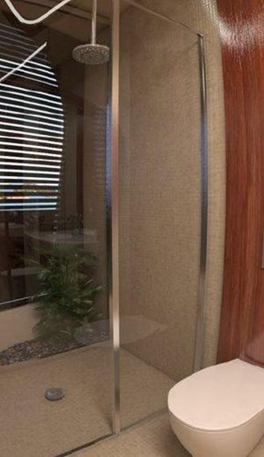 a bathroom with a glass shower aboard 2020 ORION ORSOS ISLAND Yacht for Sale