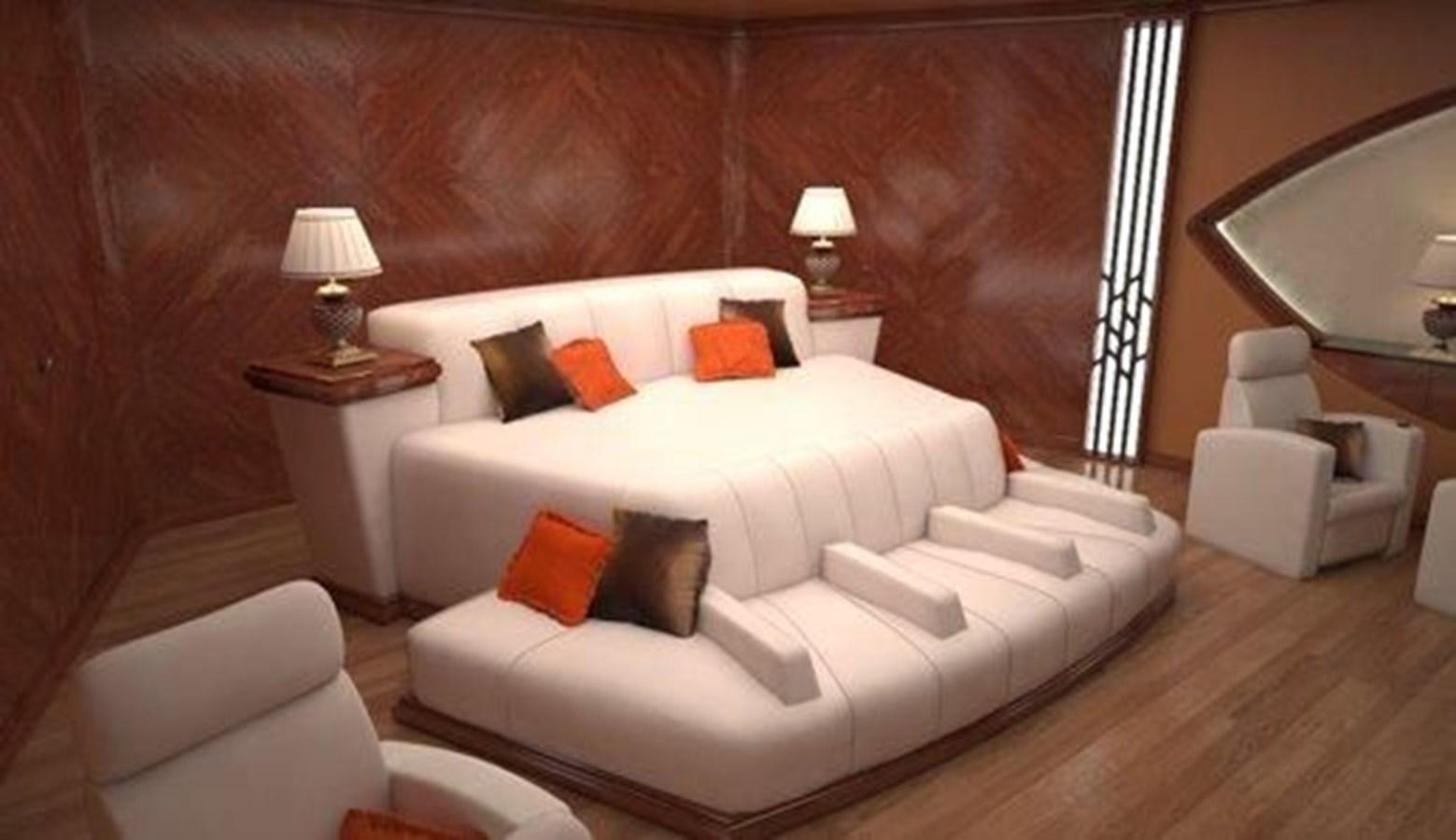 a room with a bed and a mirror aboard 2020 ORION ORSOS ISLAND Yacht for Sale