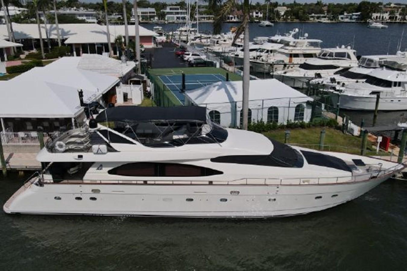 a yacht docked at a pier aboard 85 AZIMUT ULTIMATE Yacht for Sale