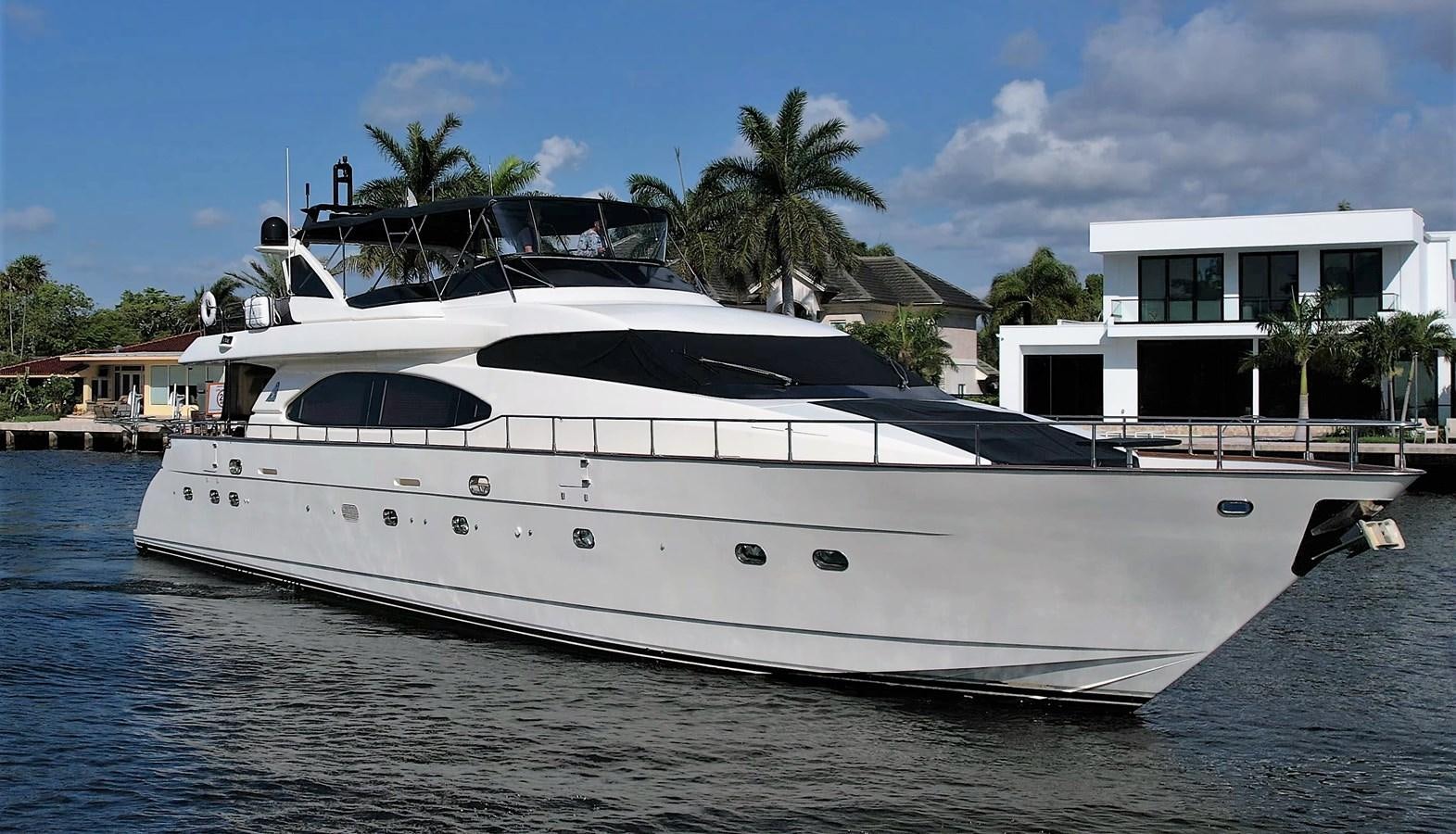a white yacht on the water aboard 85 AZIMUT ULTIMATE Yacht for Sale
