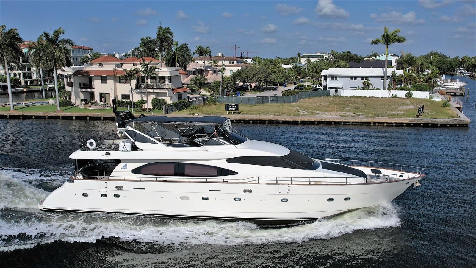 a boat driving on the water aboard 85 AZIMUT ULTIMATE Yacht for Sale