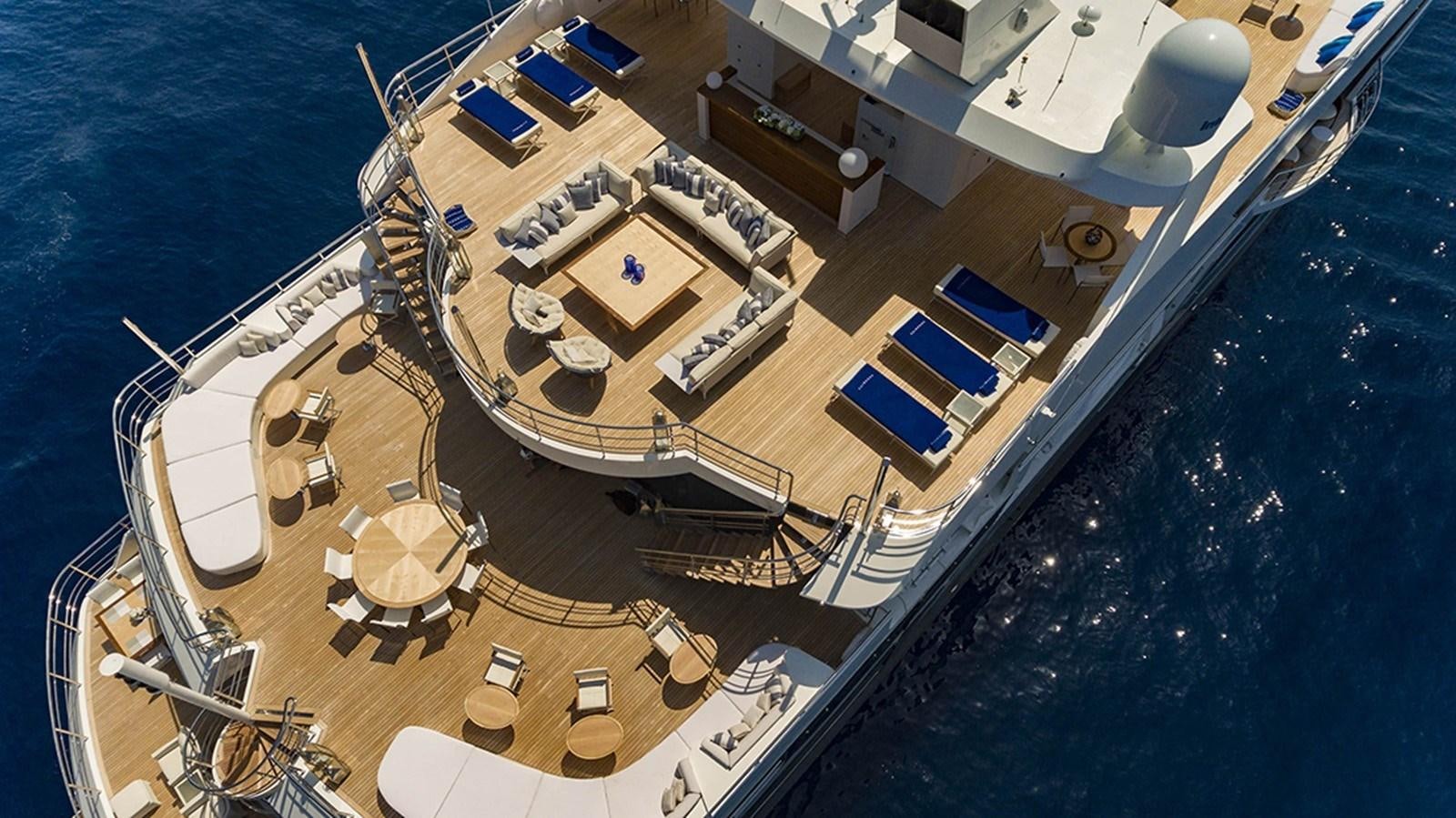 a large ship docked aboard MARQUISE Yacht for Charter