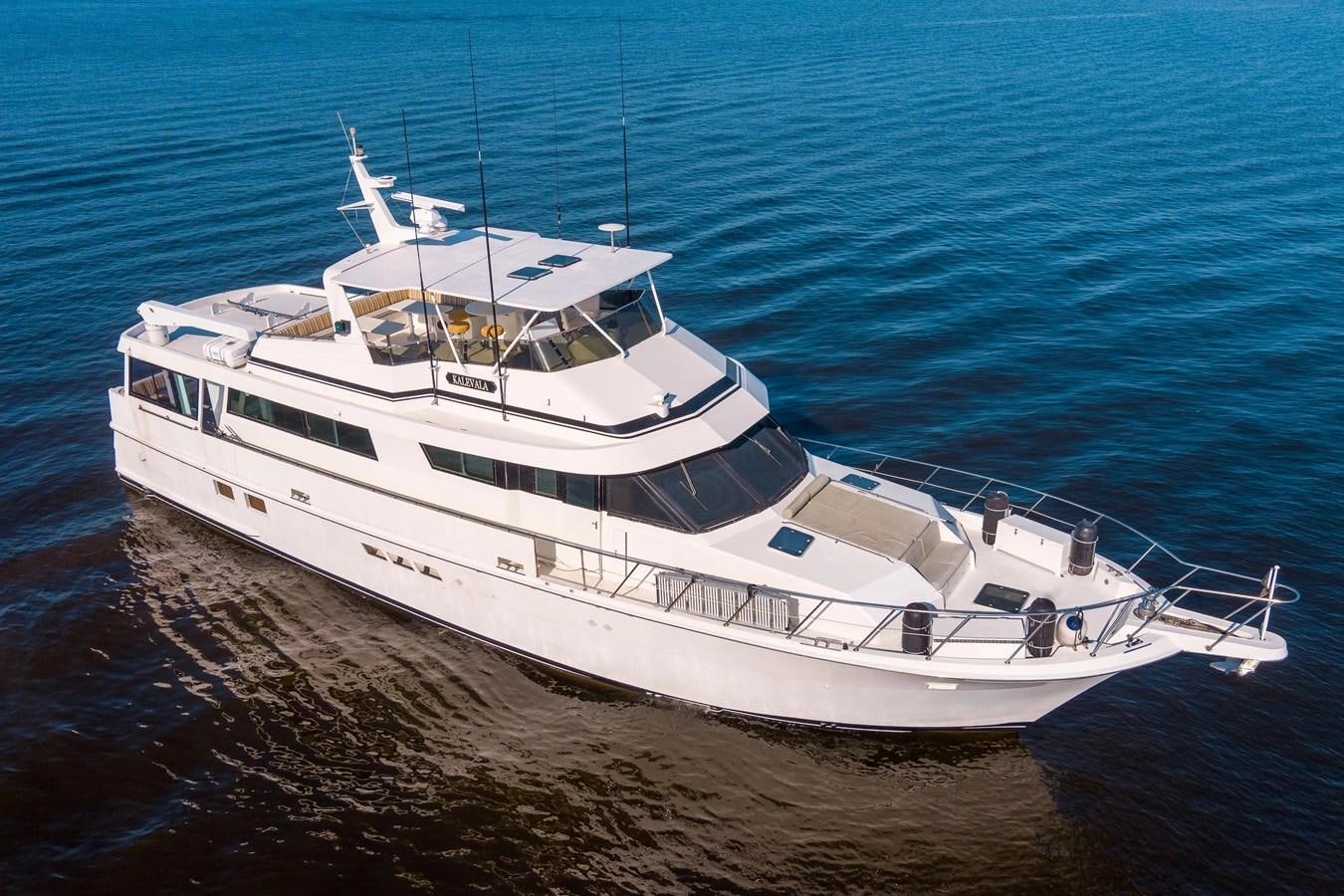 a white yacht in the water aboard KALEVALA Yacht for Sale
