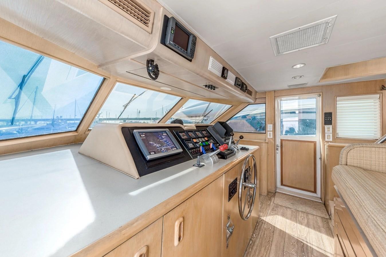 a room with a desk and computer aboard KALEVALA Yacht for Sale