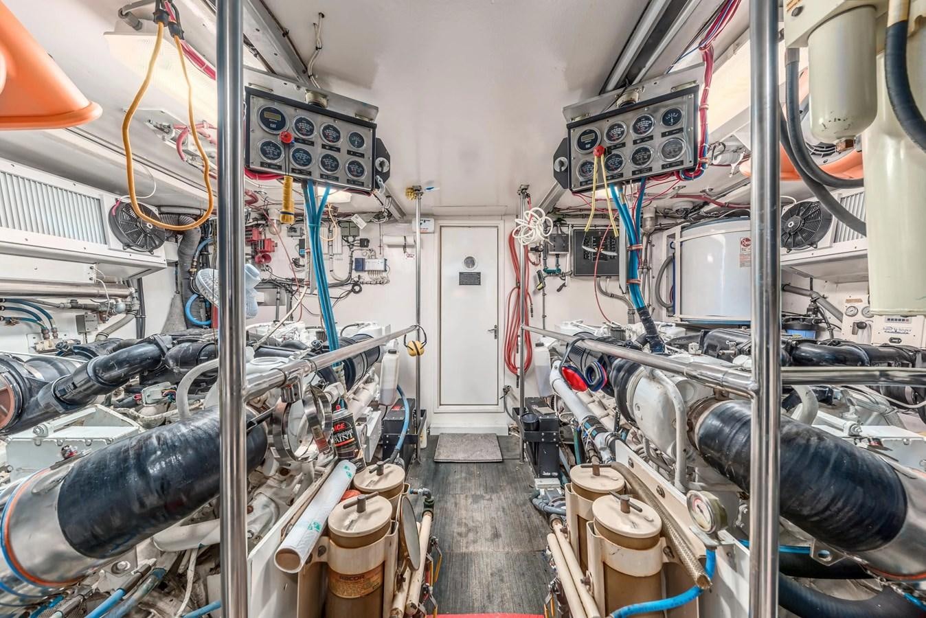 a room with pipes and equipment aboard KALEVALA Yacht for Sale