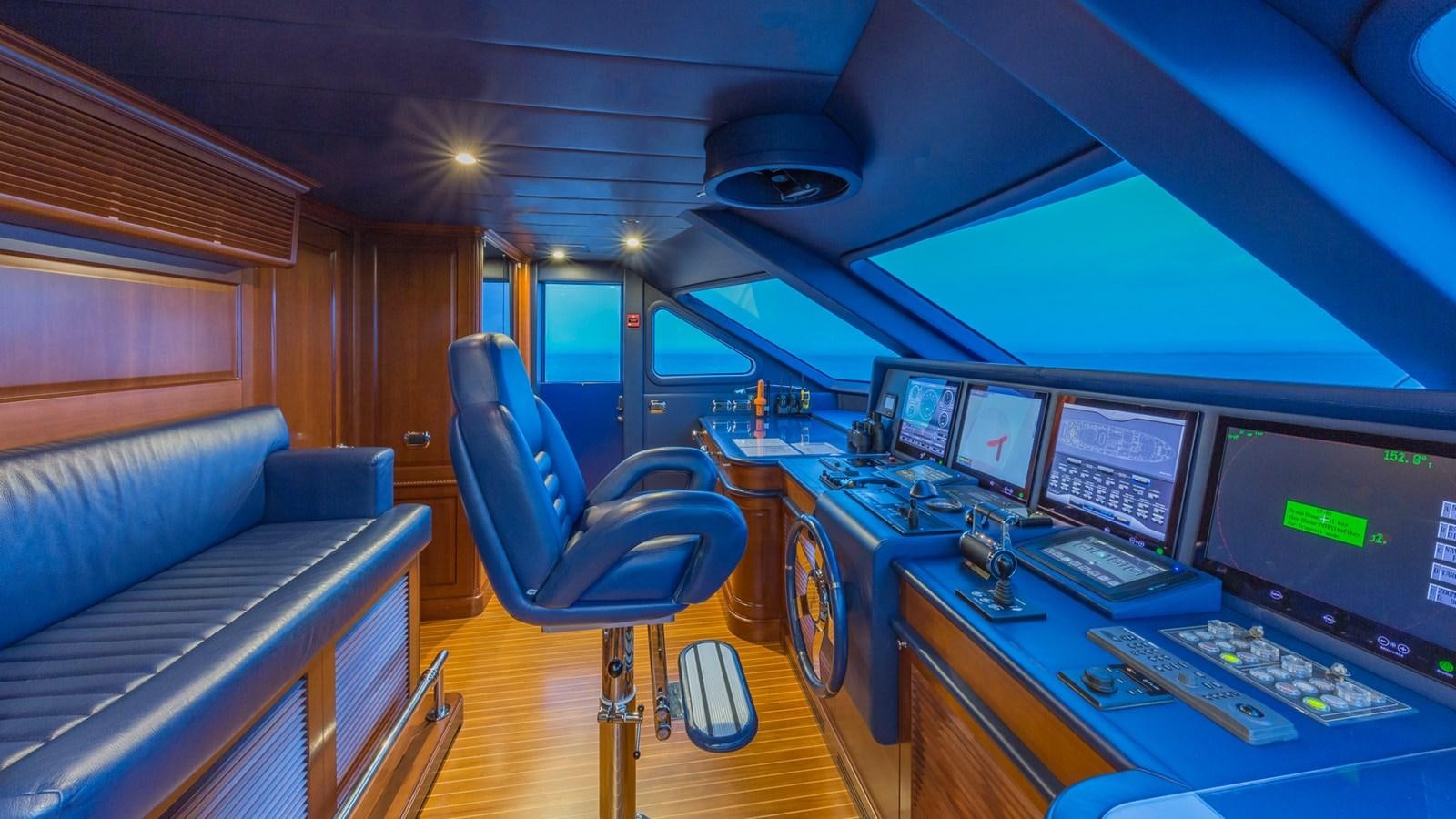 inside of a vehicle with computers aboard NAMASTE Yacht for Sale