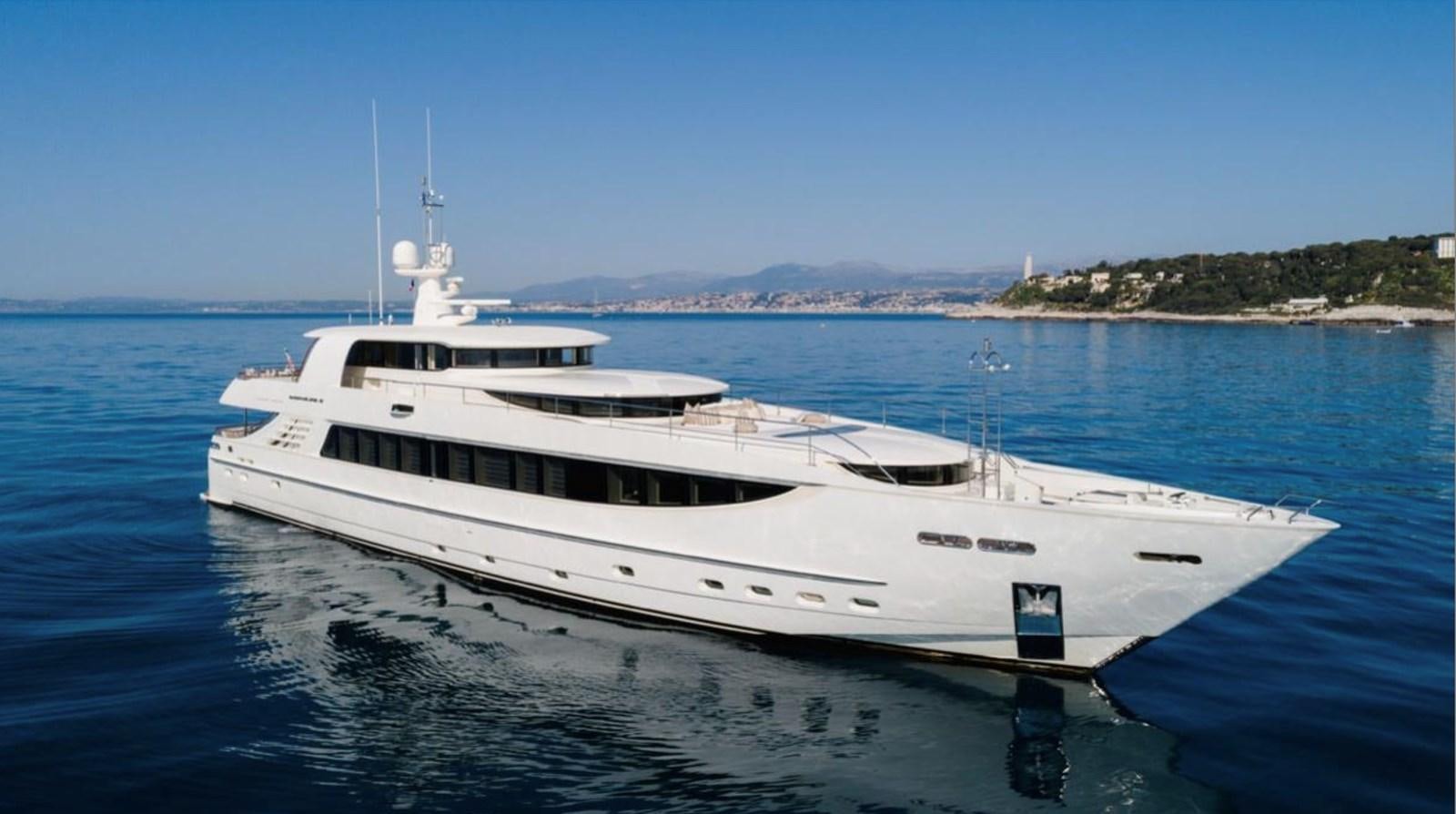 a large white yacht aboard BASMALINA II Yacht for Sale