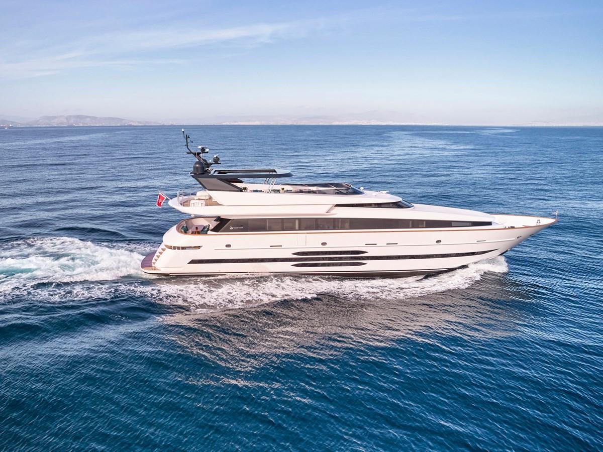 a white boat in the water aboard O'RIANA Yacht for Sale