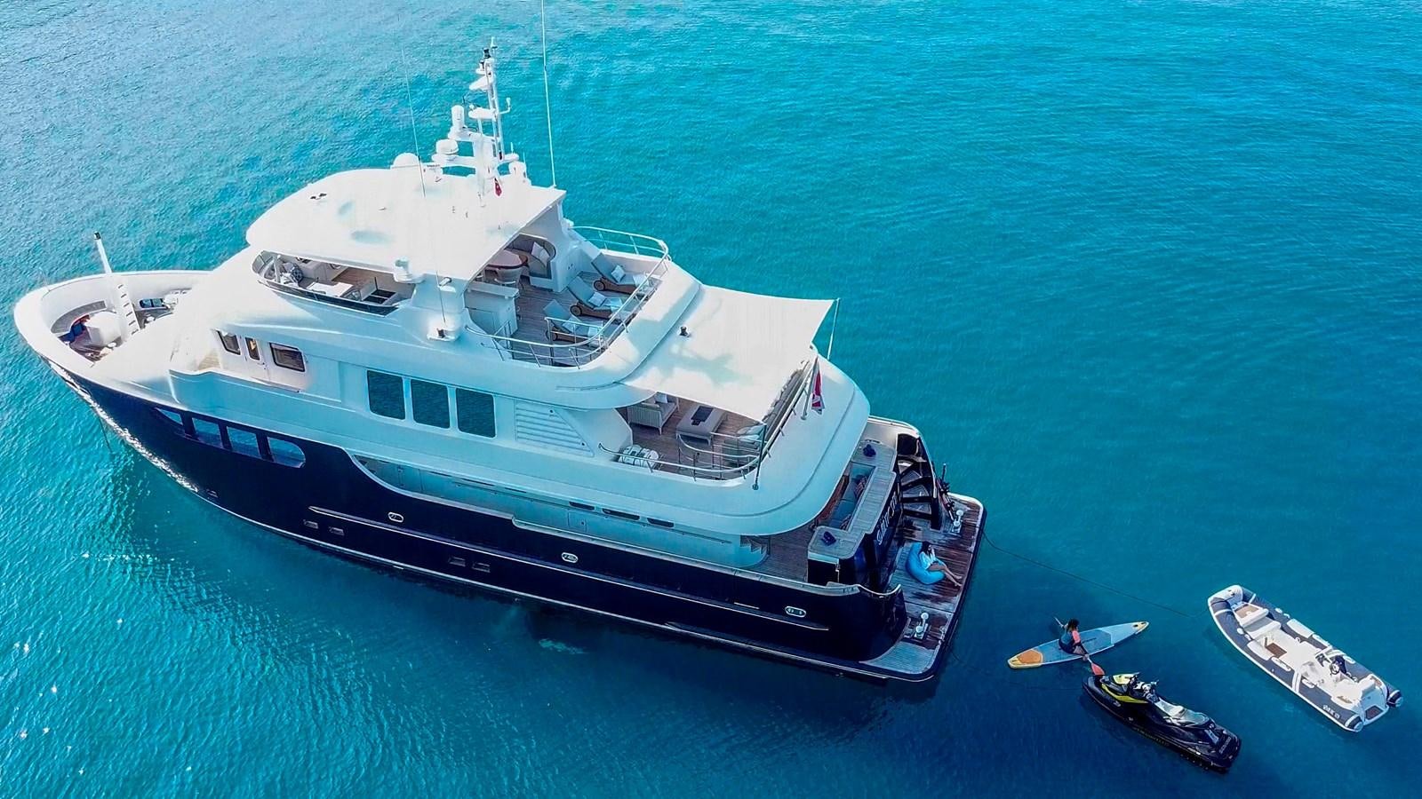 a large white boat with a smaller boat on it aboard BALTIC SEA Yacht for Sale