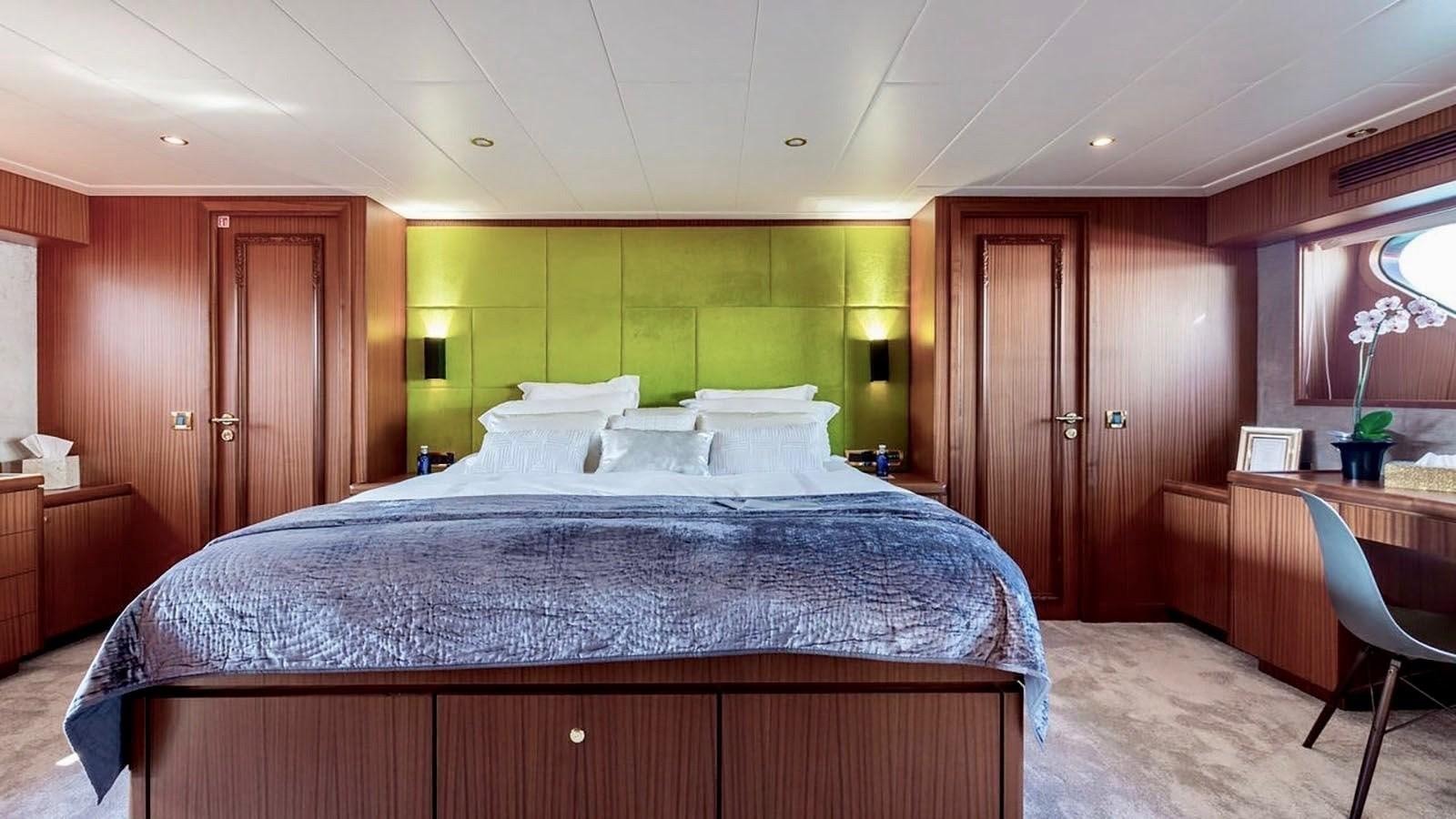 a bed in a room aboard BALTIC SEA Yacht for Sale