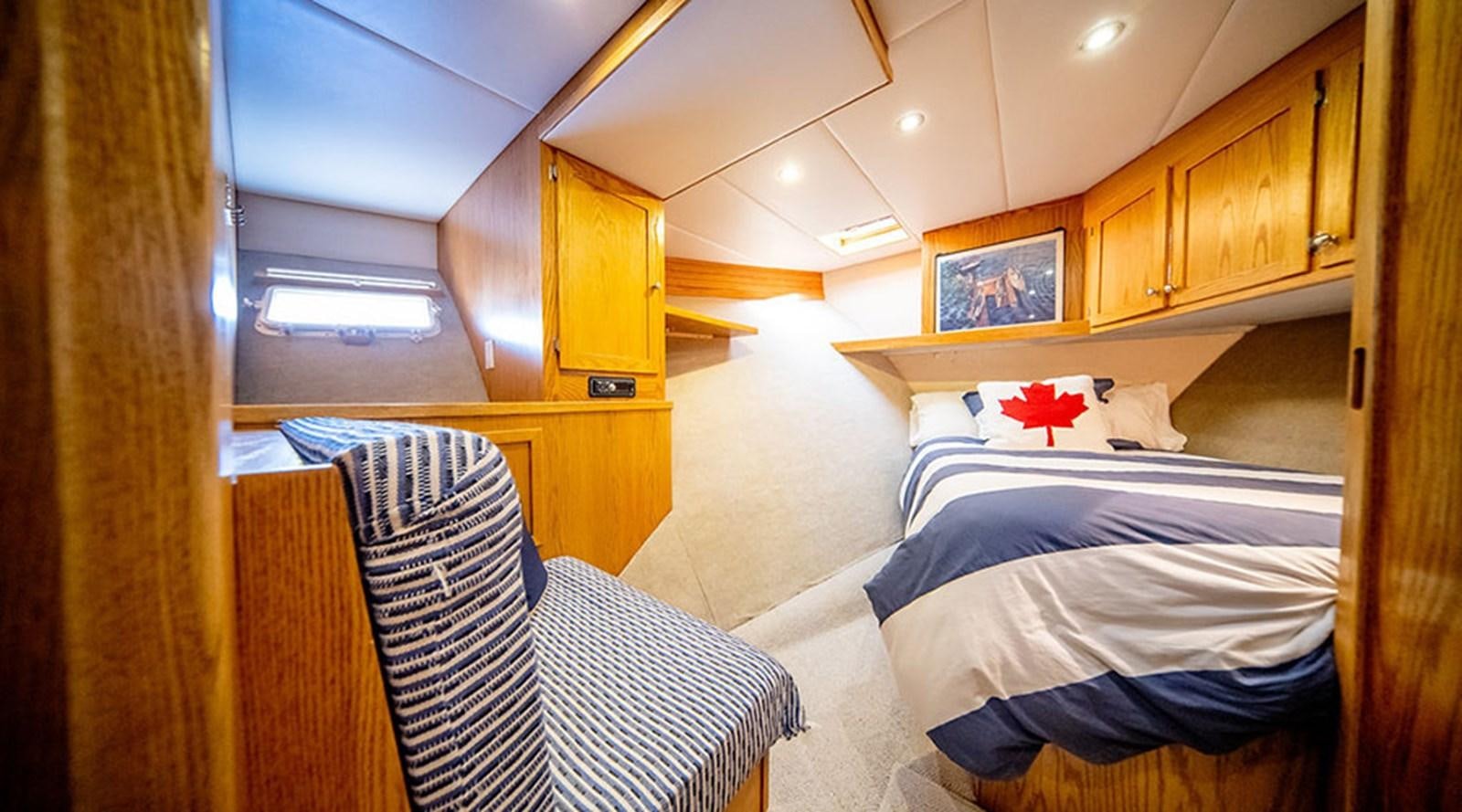 a room with two beds aboard PACIFIC SHADOW Yacht for Sale