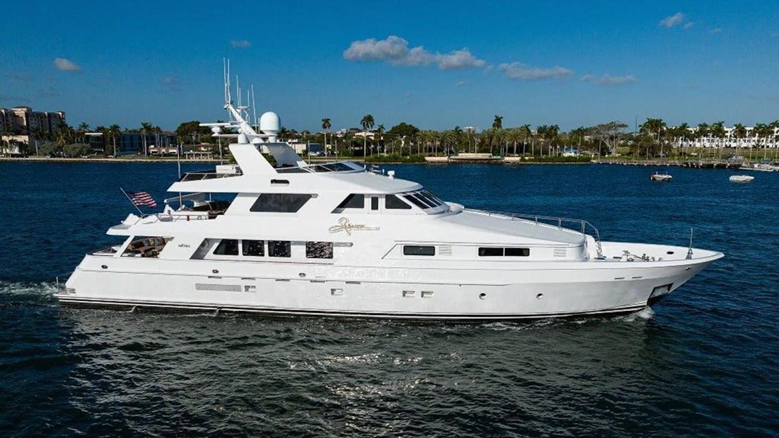 a yacht on the water aboard UH OH Yacht for Sale