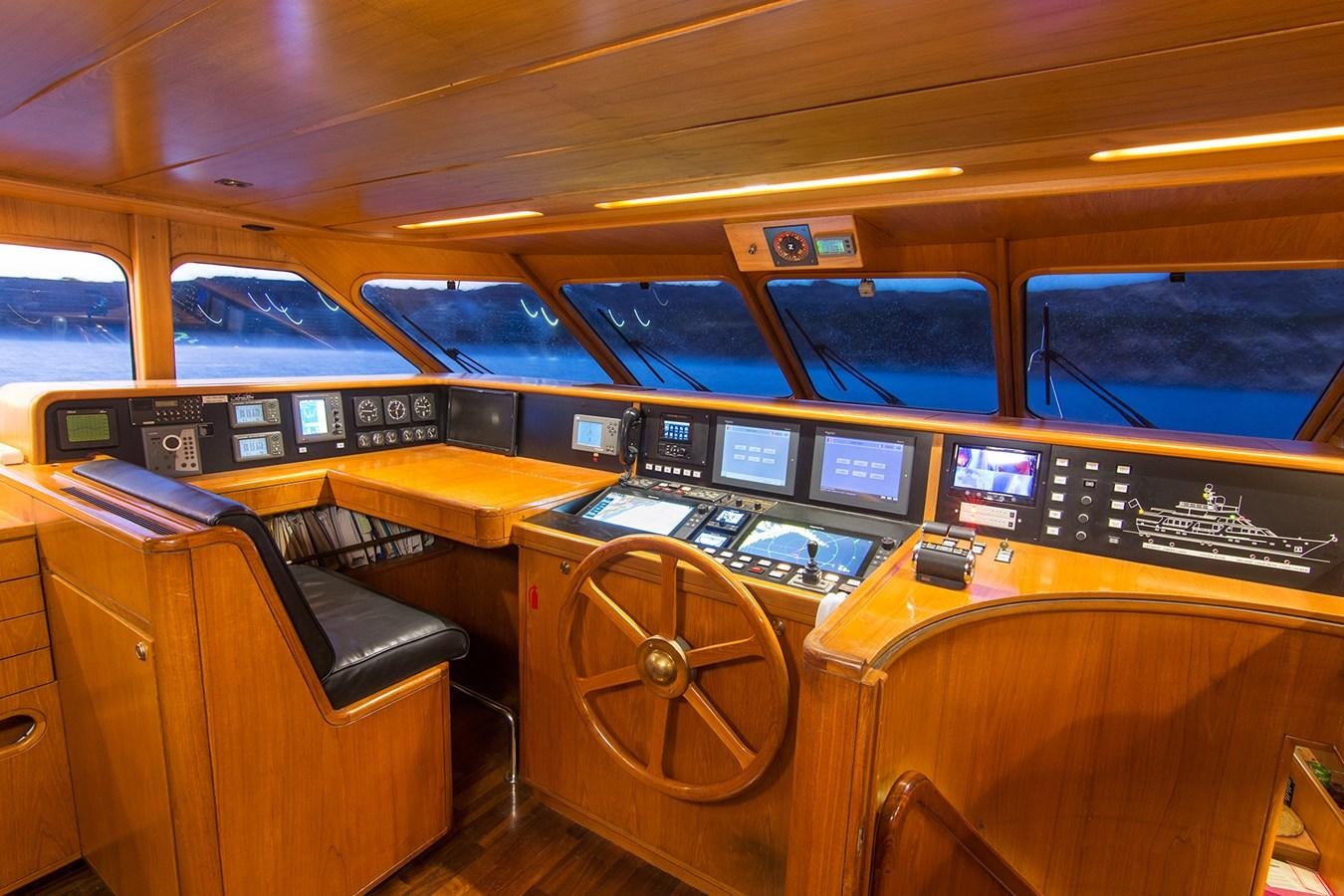 inside of a bus aboard MOONSHADOW NOA Yacht for Sale